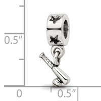 Sterling Silver Reflections Baseball Bat & Ball Dangle Bead view 3