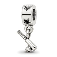 Sterling Silver Reflections Baseball Bat & Ball Dangle Bead view 1