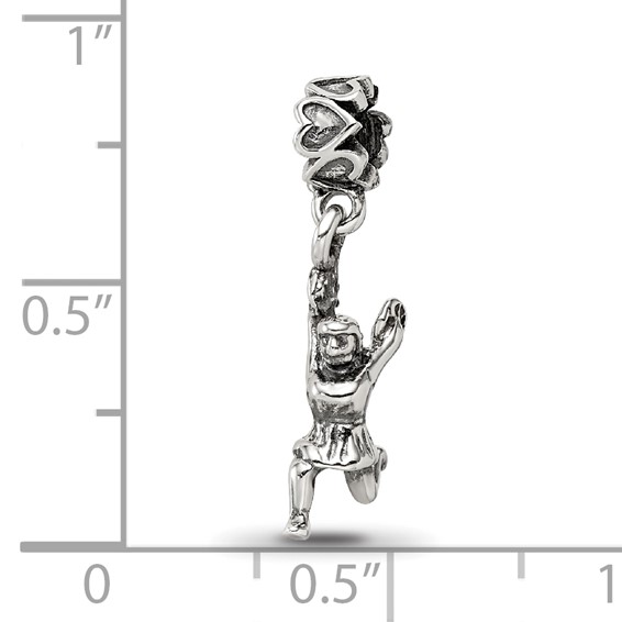 Sterling Silver Reflections Cheerleader Dangle Bead