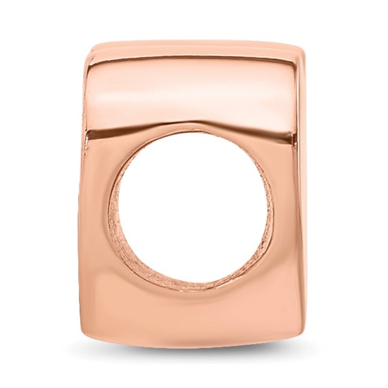 Sterling Silver Reflections Rose Gold-plated Polished Heart Bead