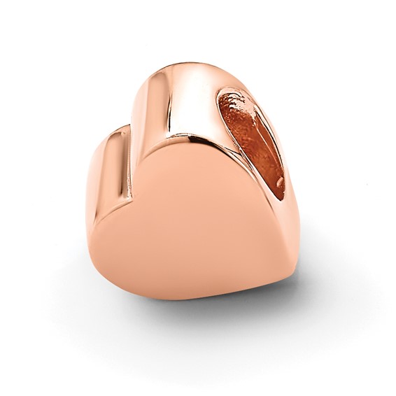 Sterling Silver Reflections Rose Gold-plated Polished Heart Bead