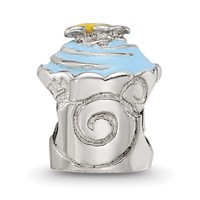 Sterling Silver Reflections Blue Enameled Cupcake Bead view 3