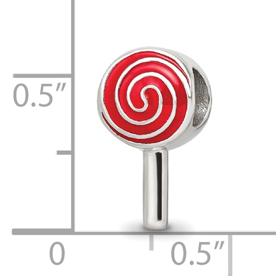 Sterling Silver Reflections Enameled Lollipop Bead