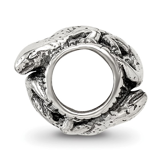 Sterling Silver Reflections Lizard on a Log Bead