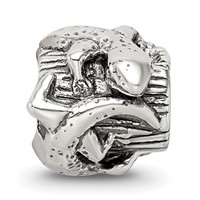 Sterling Silver Reflections Lizard on a Log Bead view 3