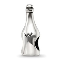 Sterling Silver Reflections Wine Champagne Bottle Bead view 1