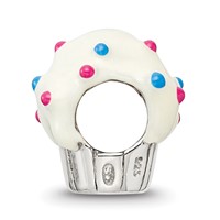 Sterling Silver Reflections Enameled Cupcake Bead view 2
