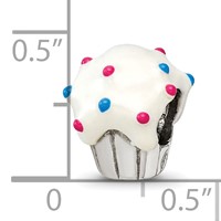 Sterling Silver Reflections Enameled Cupcake Bead view 4