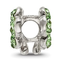 Sterling Silver Reflections Light Green Preciosa Crystal Clover Bead view 2