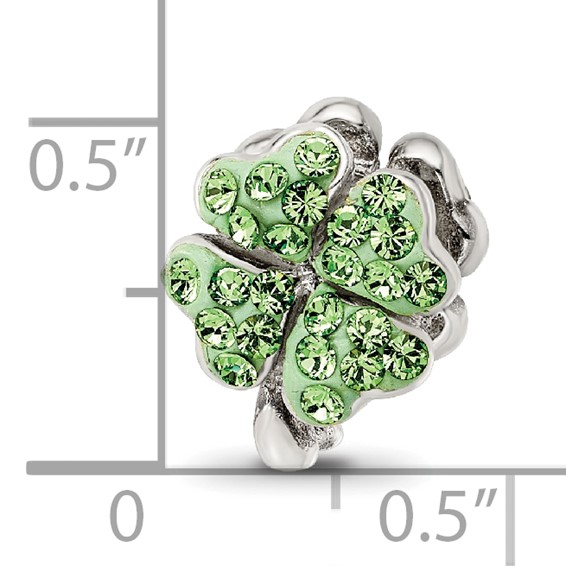 Sterling Silver Reflections Light Green Preciosa Crystal Clover Bead