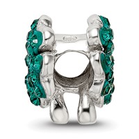 Sterling Silver Reflections Green Preciosa Crystal Clover Bead view 2