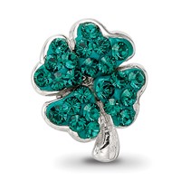 Sterling Silver Reflections Green Preciosa Crystal Clover Bead view 3