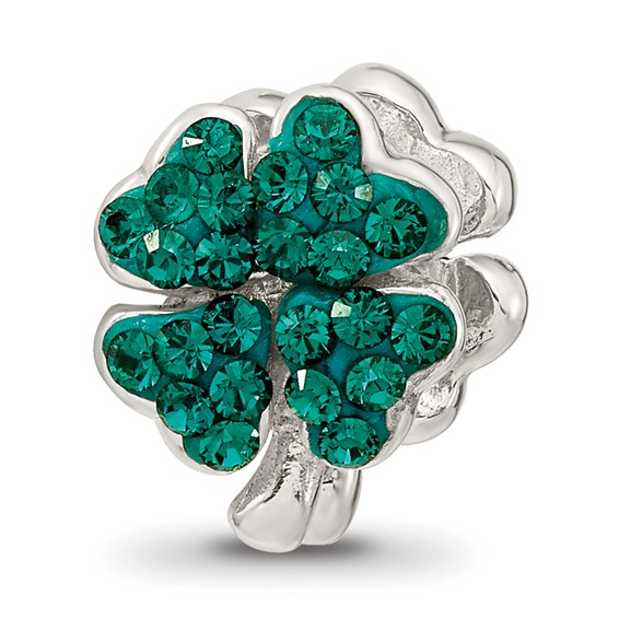Sterling Silver Reflections Green Preciosa Crystal Clover Bead