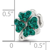 Sterling Silver Reflections Green Preciosa Crystal Clover Bead view 4