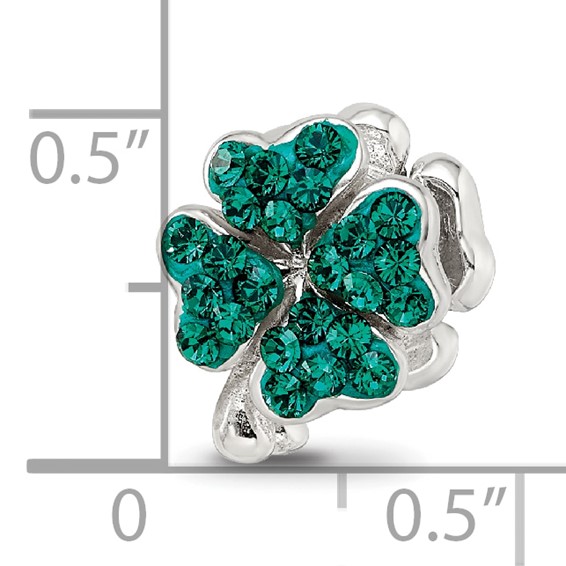 Sterling Silver Reflections Green Preciosa Crystal Clover Bead