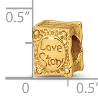 Sterling Silver Gold-plated Reflections Love Story Book Bead view 4