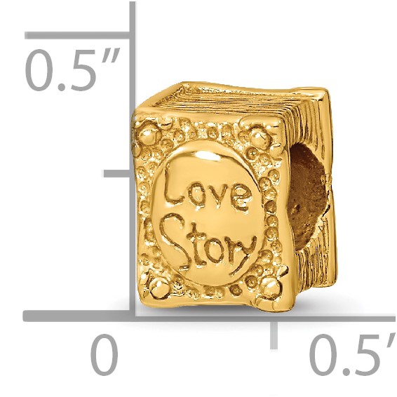 Sterling Silver Gold-plated Reflections Love Story Book Bead