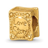 Sterling Silver Gold-plated Reflections Love Story Book Bead view 1