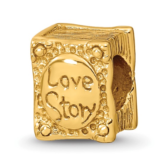 Sterling Silver Gold-plated Reflections Love Story Book Bead