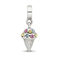 Sterling Silver Reflections CZ Ice Cream Cone Dangle Bead view 4