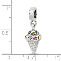 Sterling Silver Reflections CZ Ice Cream Cone Dangle Bead view 3