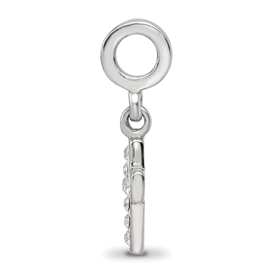 Sterling Silver Reflections Clear Preciosa Crystal Cross Dangle Bead