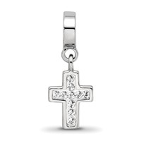 Sterling Silver Reflections Clear Preciosa Crystal Cross Dangle Bead view 4
