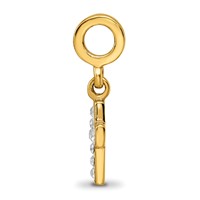 Sterling Silver Gold-plated Reflections Preciosa Crystal Cross Dangle Bead view 2