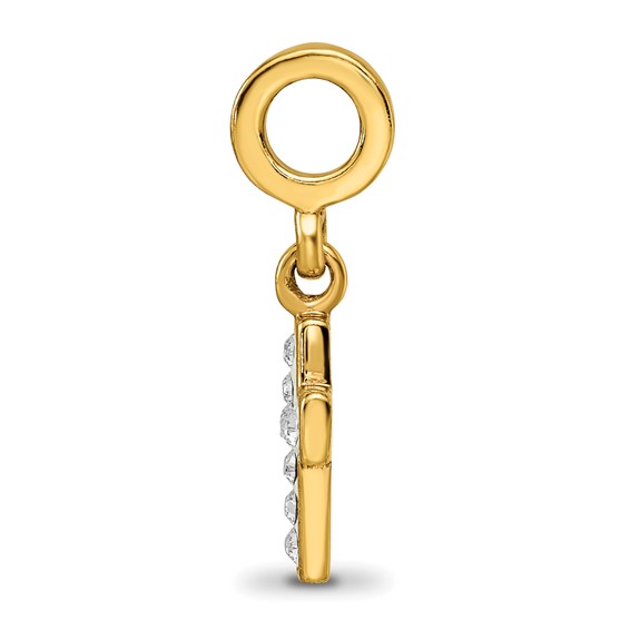 Sterling Silver Gold-plated Reflections Preciosa Crystal Cross Dangle Bead