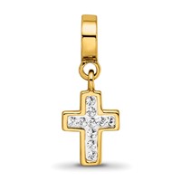 Sterling Silver Gold-plated Reflections Preciosa Crystal Cross Dangle Bead view 4