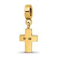 Sterling Silver Gold-plated Reflections Preciosa Crystal Cross Dangle Bead view 5