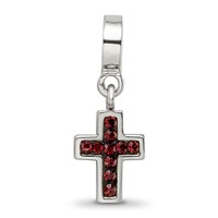 Sterling Silver Reflections Preciosa Crystal Cross Dangle Bead view 4