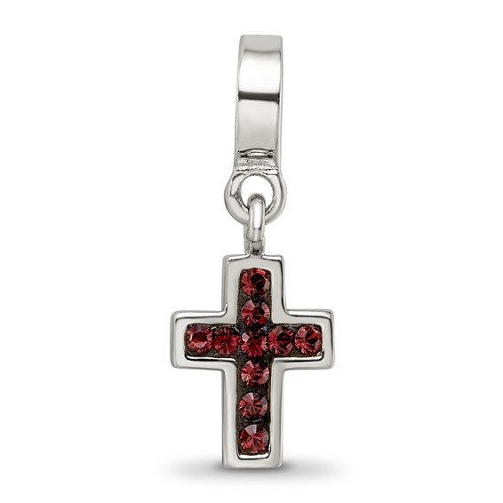 Sterling Silver Reflections Preciosa Crystal Cross Dangle Bead
