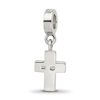 Sterling Silver Reflections Preciosa Crystal Cross Dangle Bead view 5