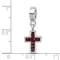 Sterling Silver Reflections Preciosa Crystal Cross Dangle Bead view 3