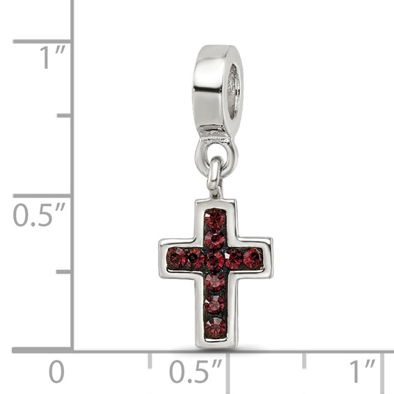Sterling Silver Reflections Preciosa Crystal Cross Dangle Bead