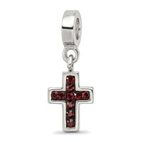 Sterling Silver Reflections Preciosa Crystal Cross Dangle Bead view 1