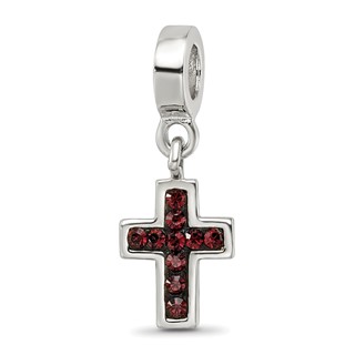 Sterling Silver Reflections Preciosa Crystal Cross Dangle Bead