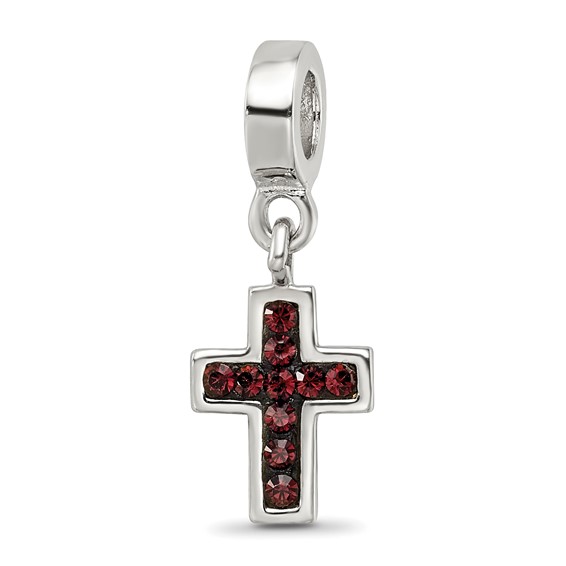 Sterling Silver Reflections Preciosa Crystal Cross Dangle Bead