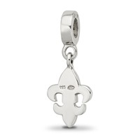 Sterling Silver Reflections Clear Preciosa Crystal Fleur De Lis Bead view 5