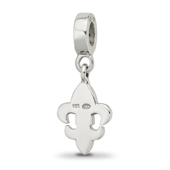 Sterling Silver Reflections Clear Preciosa Crystal Fleur De Lis Bead