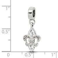 Sterling Silver Reflections Clear Preciosa Crystal Fleur De Lis Bead view 4