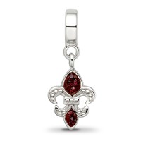 Sterling Silver Reflections Preciosa Crystal Fleur De Lis Dangle Bead view 4