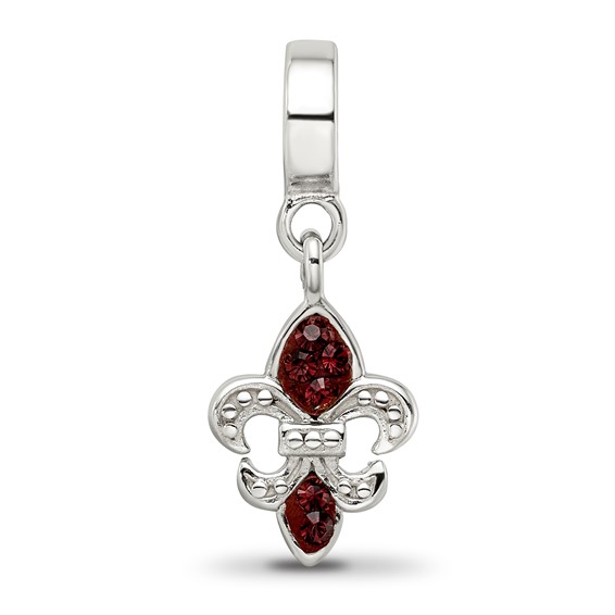 Sterling Silver Reflections Preciosa Crystal Fleur De Lis Dangle Bead