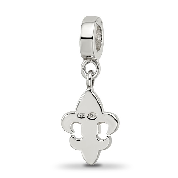 Sterling Silver Reflections Preciosa Crystal Fleur De Lis Dangle Bead