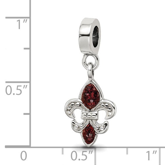 Sterling Silver Reflections Preciosa Crystal Fleur De Lis Dangle Bead