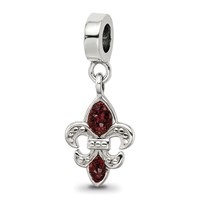 Sterling Silver Reflections Preciosa Crystal Fleur De Lis Dangle Bead view 1