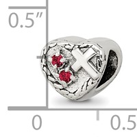 Sterling Silver Reflections CZ and Cross Heart Bead view 5