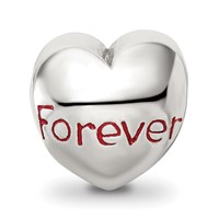 Sterling Silver Reflections Enameled Forever Heart Bead view 3