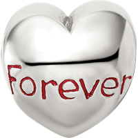 Sterling Silver Reflections Enameled Forever Heart Bead view 4